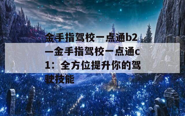 金手指驾校一点通b2—金手指驾校一点通c1：全方位提升你的驾驶技能