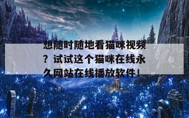 想随时随地看猫咪视频？试试这个猫咪在线永久网站在线播放软件！