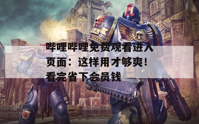 哔哩哔哩免费观看进入页面：这样用才够爽！看完省下会员钱