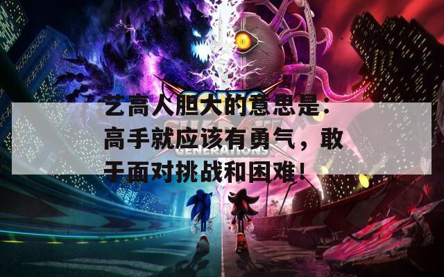艺高人胆大的意思是：高手就应该有勇气，敢于面对挑战和困难！