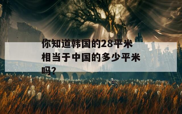 你知道韩国的28平米相当于中国的多少平米吗？