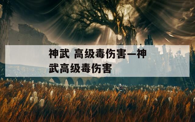 神武 高级毒伤害—神武高级毒伤害