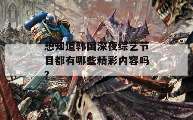 想知道韩国深夜综艺节目都有哪些精彩内容吗？