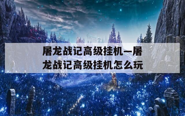 屠龙战记高级挂机—屠龙战记高级挂机怎么玩