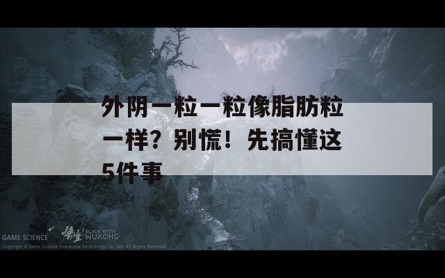 外阴一粒一粒像脂肪粒一样？别慌！先搞懂这5件事